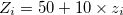 $Z_ i=50+10\times z_ i$