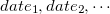 $date_1,date_2,\cdots $