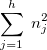 $\displaystyle \sum _{j=1}^{h}~ n_ j^2$