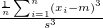 $\frac{\frac{1}{n}\sum _{i=1}^ n (x_ i-m)^3}{s^3}$