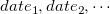 $date_1,date_2,\cdots $