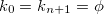 $k_0=k_{n+1}=\phi $